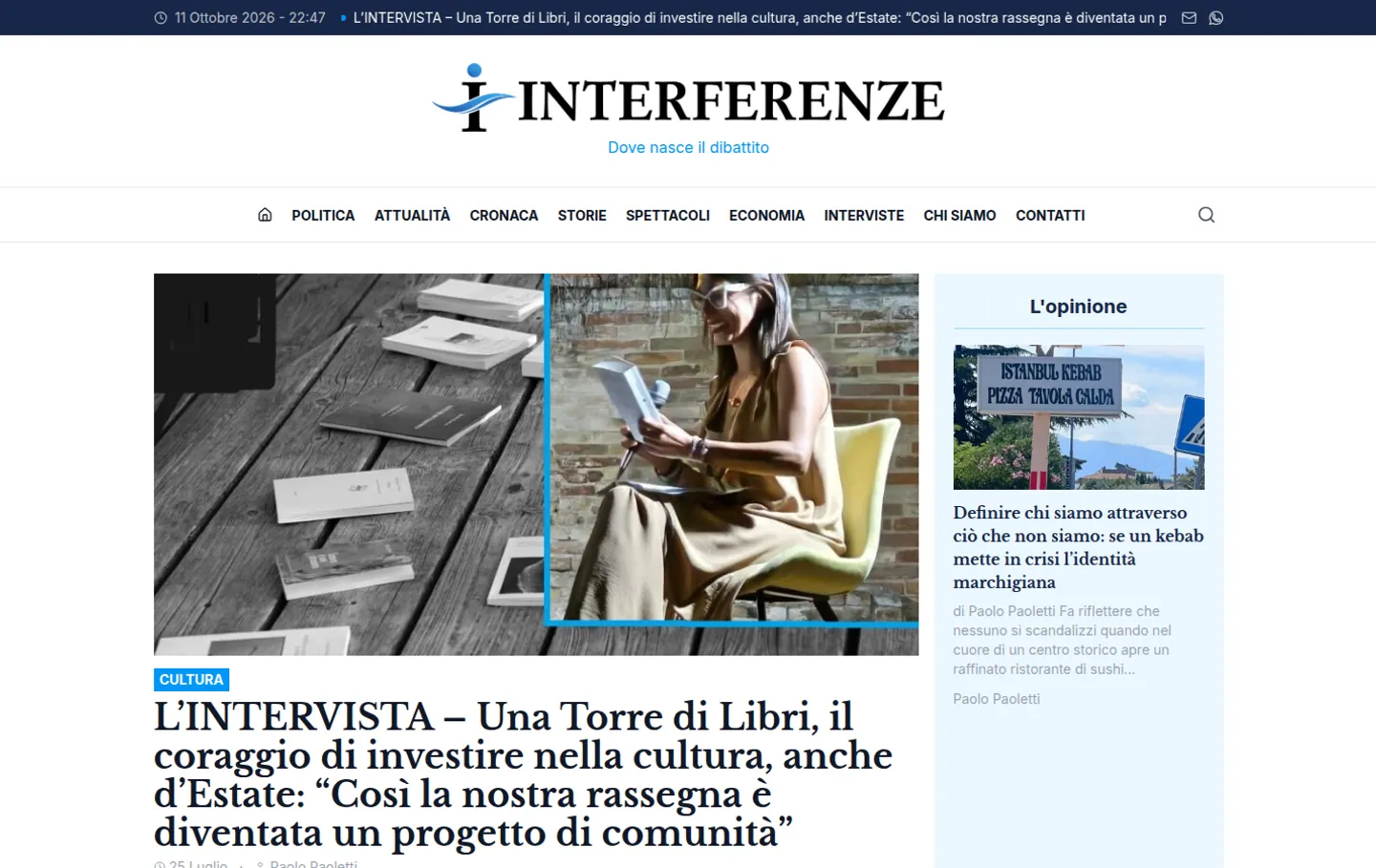 Sito di Interferenze su desktop