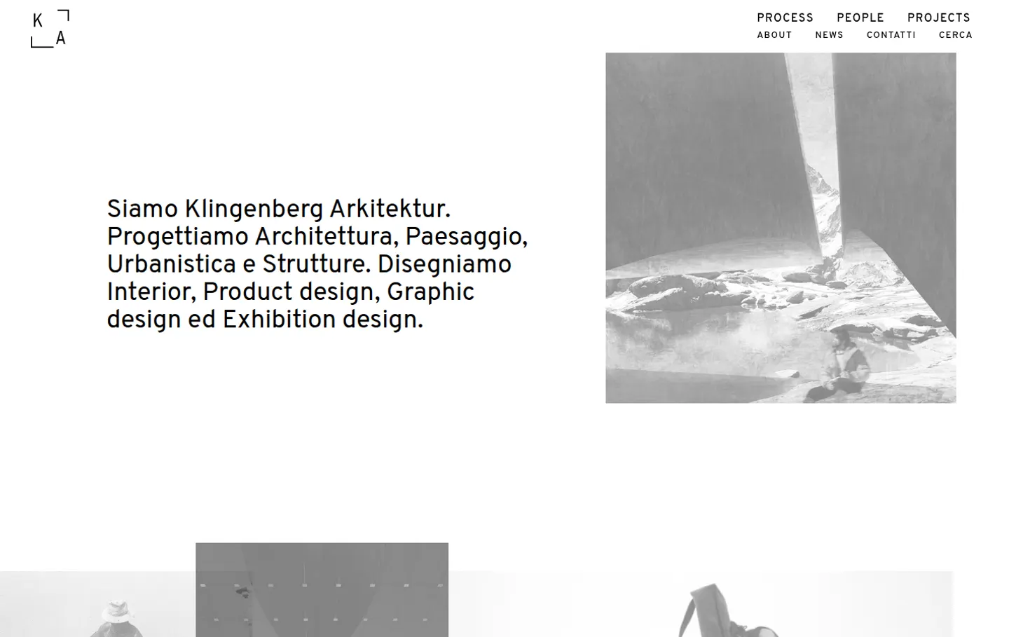 Sito di Klingenberg Arkitektur su desktop