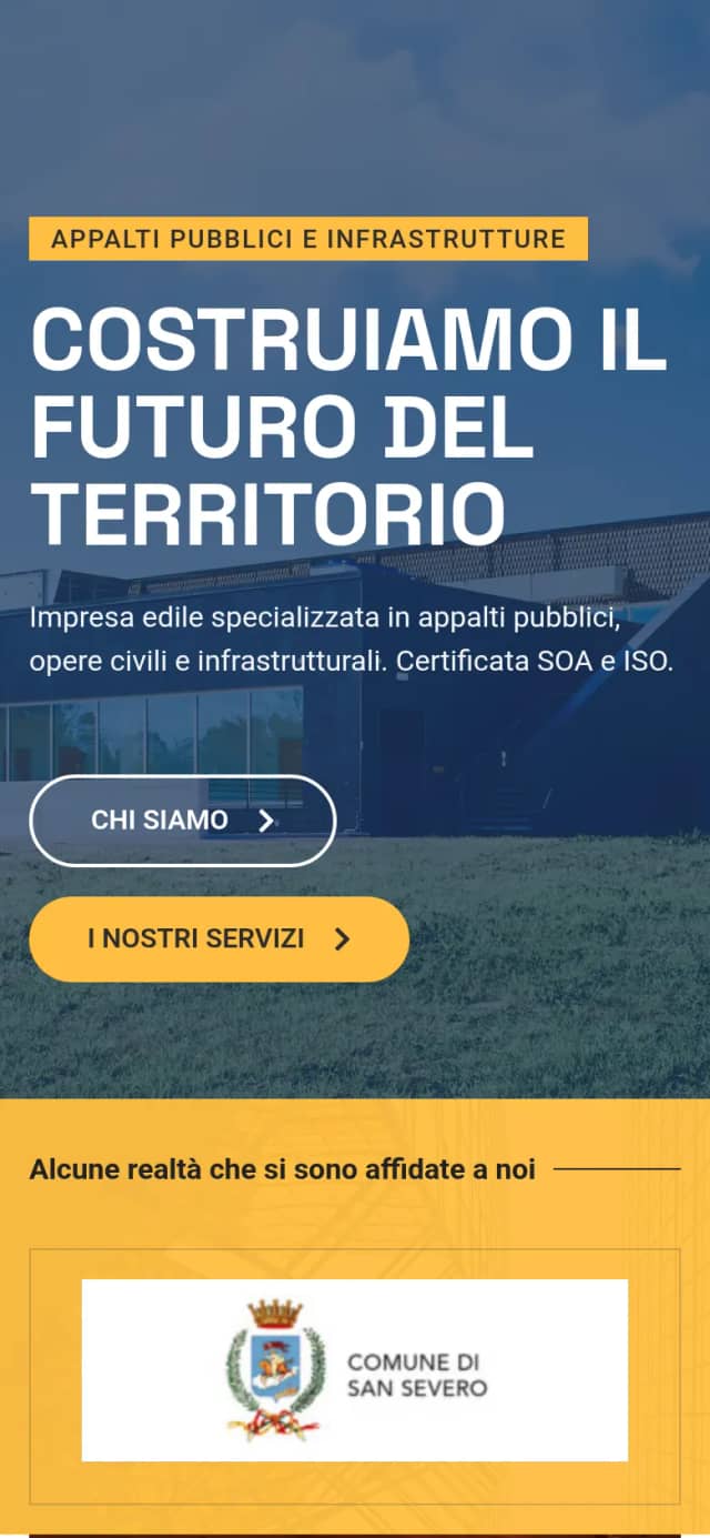Sito di Macoser S.r.l. su smartphone