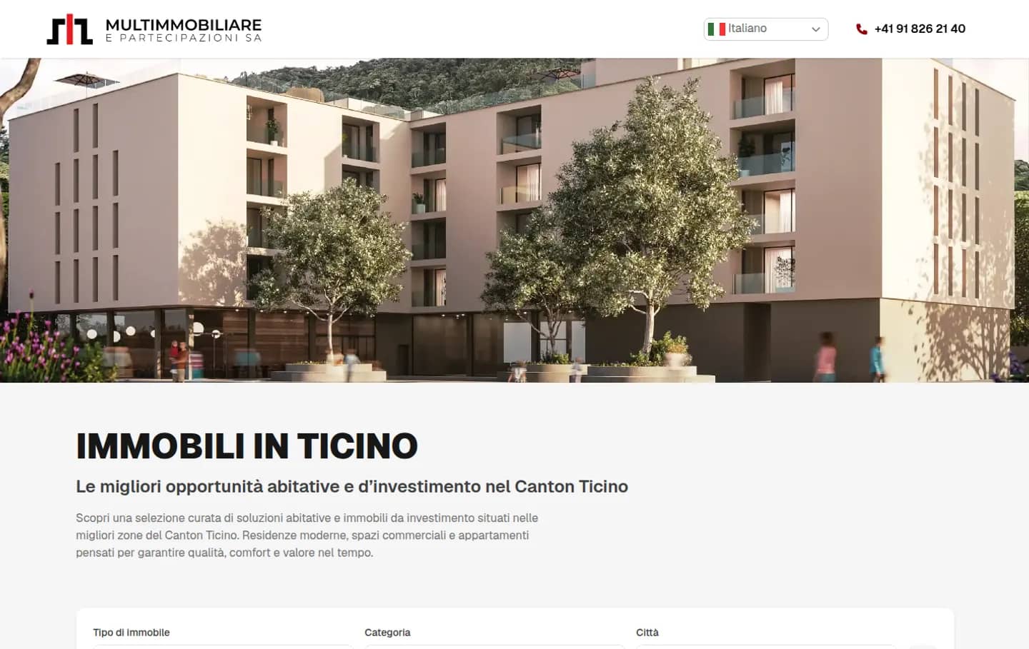 Sito di Multimmobiliare su desktop
