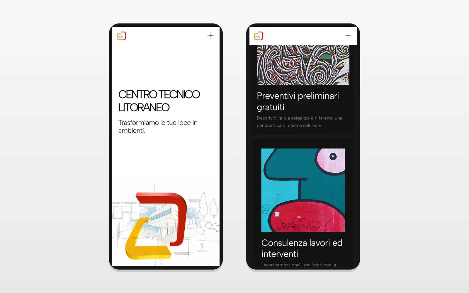 Il sito Centro Tecnico Litoraneo visto da smartphone