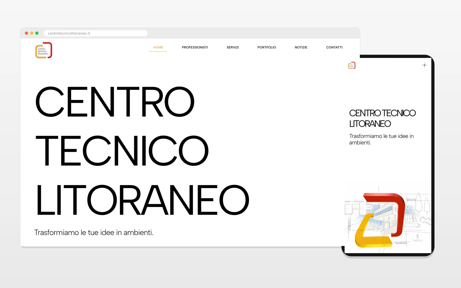 Home del sito Centro Tecnico Litoraneo su desktop e su smartphone