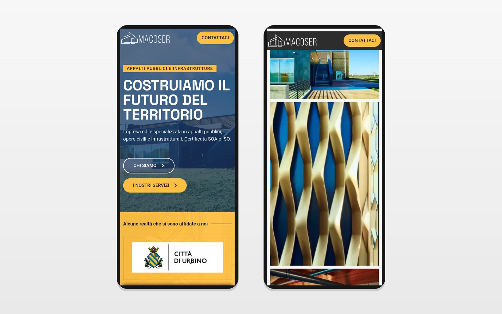 Il sito Macoser S.r.l. visto da smartphone