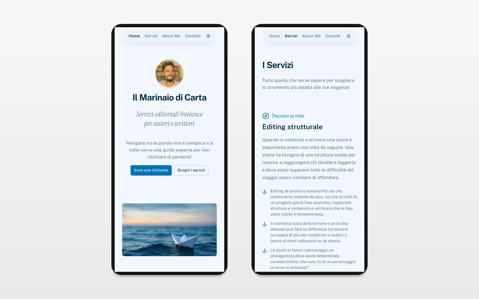 Il sito Il Marinaio di Carta visto da smartphone
