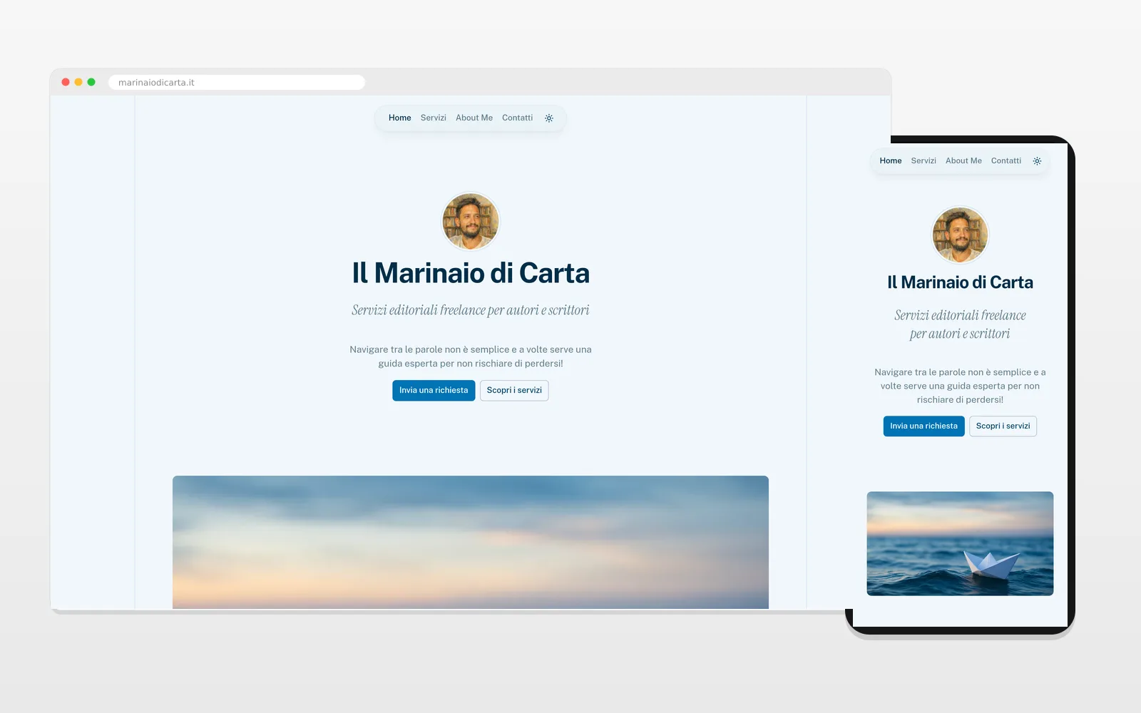 Home del sito Il Marinaio di Carta su desktop e su smartphone