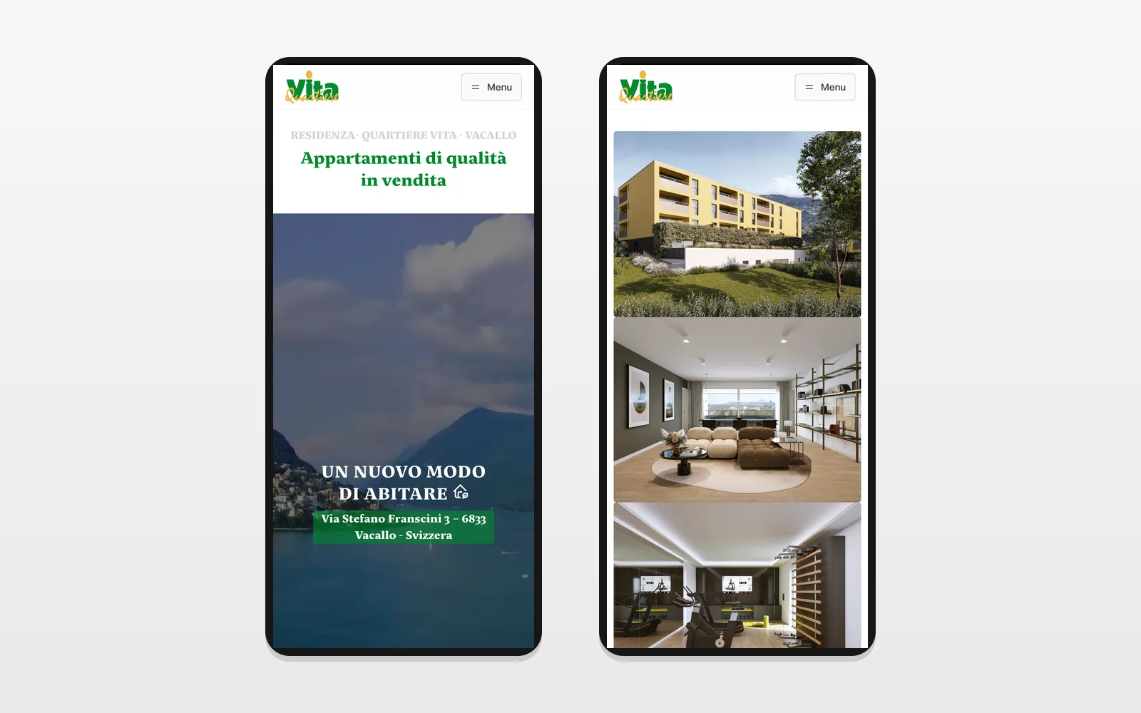 Il sito Quartiere Vita visto da smartphone